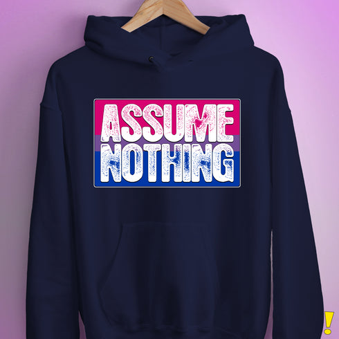 Assume Nothing Bisexual Pride Flag Hoodie - Navy